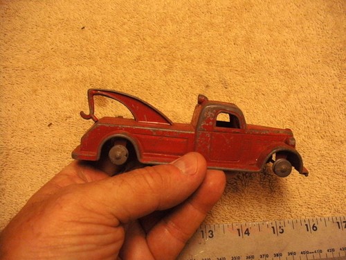 VINTAGE TOOTSIETOYS 1930s FORD RED TOW TRUCK METAL TOOTSIETOY Jumbo - Picture 10 of 10