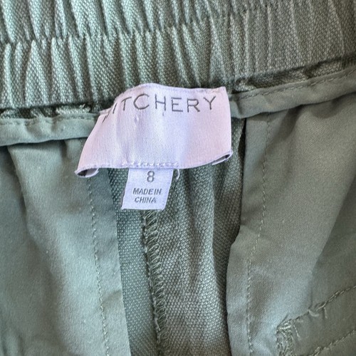 Witchery Size 8 Green Pants Tapered Pleated Waist Business Casual - Picture 5 of 8