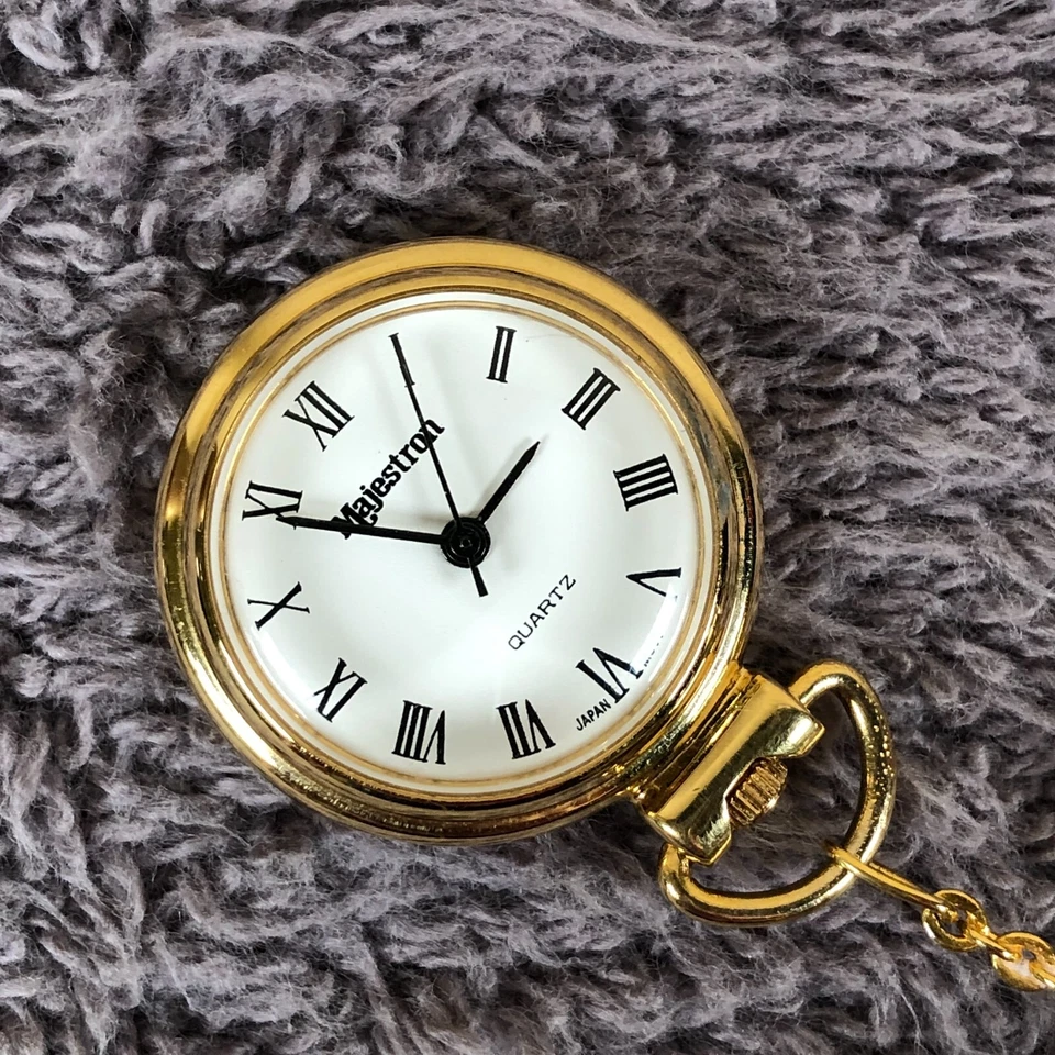 Reloj Broche Colgante Analógico Cuarzo Cinta Tono Dorado Majestron Mujer Foto 3 de 4