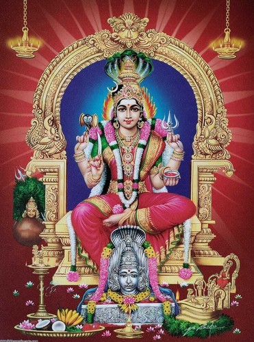 Foto brillante de Samayapuram Mariamman en marco dorado (11 x 13 pulgadas) - Imagen 2 de 4
