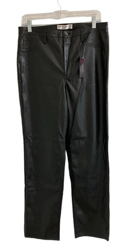 NOBO No Boundaries Juniors Size 11 Black Faux Leather Pants Straight Leg Hi Rise - Picture 2 of 7