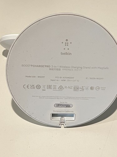 Belkin Boost Charge Pro 3-in-1 Wireless Charging Stand White WIZ017 USED - Photo 2 sur 2