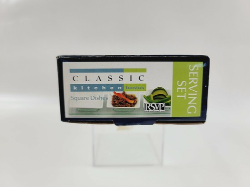 RSVP International Porcelain & Glass Serving Set Square Dishes Classic Kitchen - Picture 4 of 4