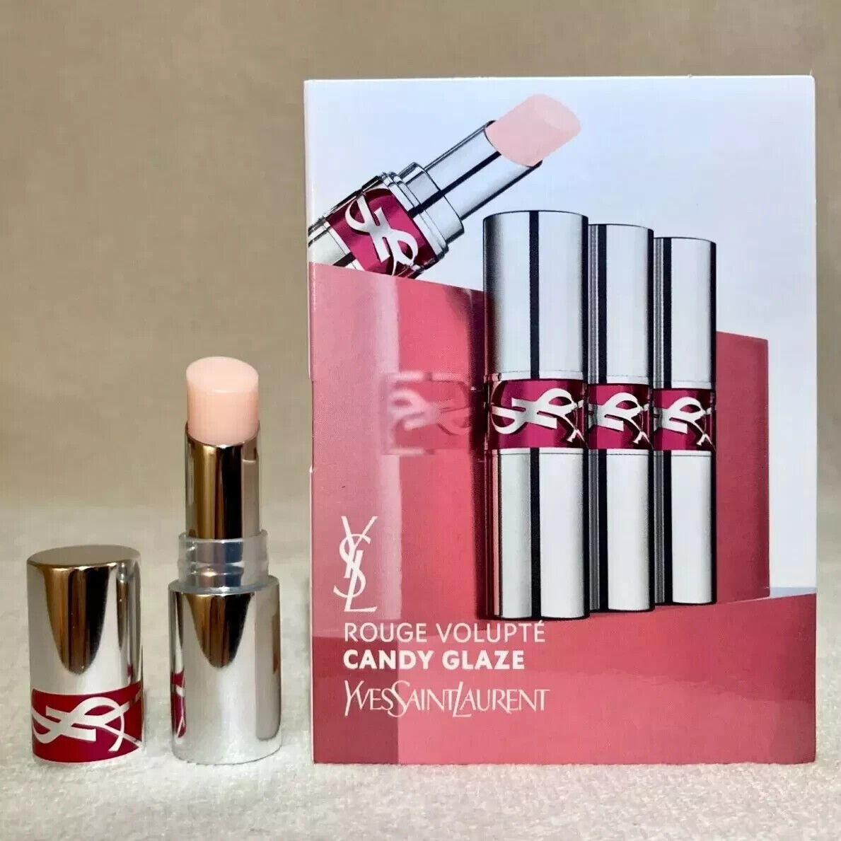 YSL Rouge Volupte Candy Glaze Double Care Lip Balm #02 Mini YSL Rouge Volupte Candy Glaze Double Care Lip Balm #02 Mini