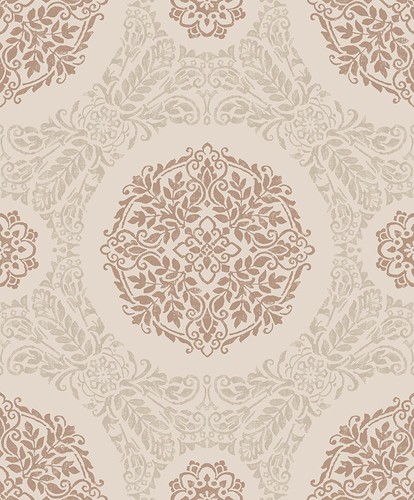 Arthouse Timour rame argento glitter medaglione caratteristica damascata carta da parati 673700 - Foto 1 di 3