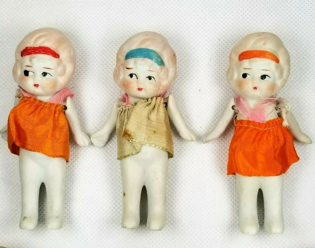 Made in Japan Bisque Dolls, Vintage Miniature Porcelain Bisque Doll Figurines Japan LOT OF 16