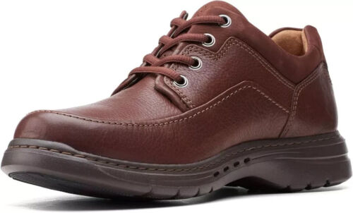 Clarks Un Brawley Lace Herren Oxford Schuhe Braun Mahagoni Leder 9,5 X-WEITE - Bild 2 von 4