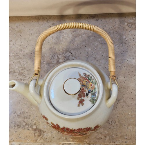 Vintage Japan Crackle Saki/Teekanne mit Bambusgriff - Bild 6 von 10