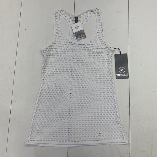 90 Degrees By Reflex Womens White Net Athletic Tank Size XL - Picture 1 of 6