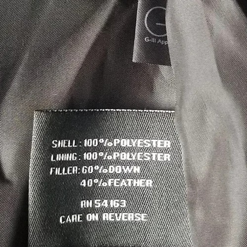 Black Rivet Down Puffer Jacket (Mens Medium) NEVER WORN - Picture 6 of 6
