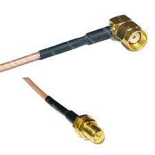RG316 RP-SMA MALE ANGLE to RP-SMA FEMALE RF Cable Rapid-SHIP LOT