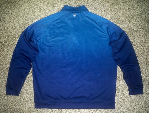 Neu ohne Etikett Herren Peter Millar Crown Sport 1/4-Reißverschluss L BLAU Tye-Dye mit Krone & Golf-Logo - Bild 3 von 3