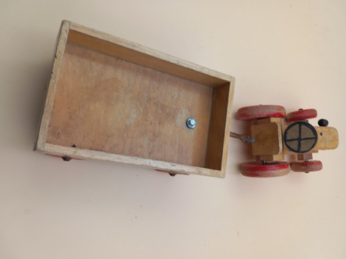 HABA Traktor mit Anhänger Holz Holzspielzeug 50er 60er selten - Bild 6 von 6