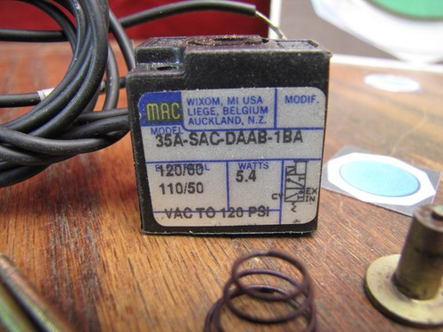 MAC Valves 35A-SAC-DAAB-1BA Solenoid Valve 120V 3-Way NC 1/8" NPT 35 Series - Picture 2 of 3