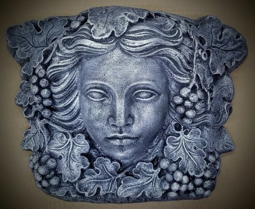 17" Vintage Green Man Woman Wall Plaque Greek Art Tree Goddess - Picture 2 of 9