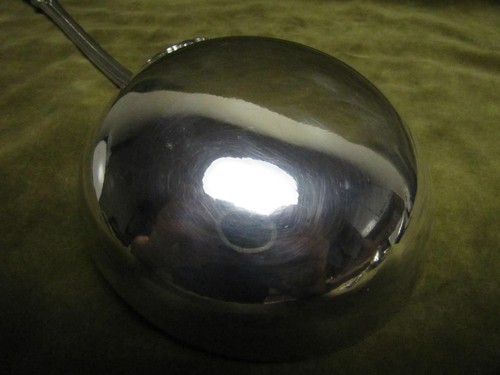 beautiful french silverplate soup ladle Christofle pearls & nets (filets perles) - Picture 12 of 12