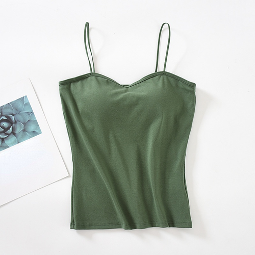 Women Built In Bra Camisole Vest Strappy Sleeveless Tank Top Underwear Sexy - Bild 11 von 27