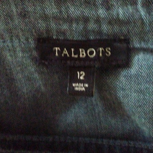 Vestido para mujer Talbots manga 3/4 talla 12 azul cambray cuello cuadrado algodón - Imagen 6 de 8