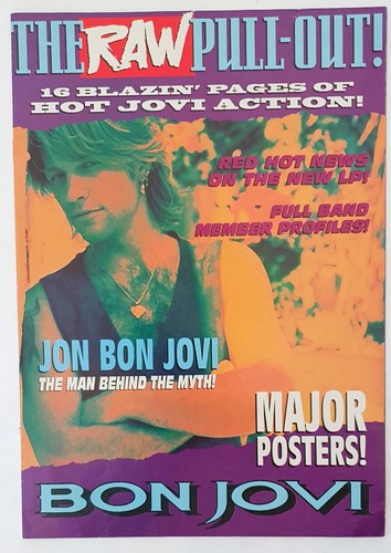 BON JOVI Raw Magazine 1994 Vintage poster 16 page lift out pull out centre fold - Imagen 1 de 14