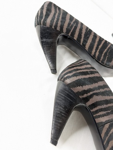 Vintage Nina Heels schwarz braun Zebramuster Leder 8B Zorba-k - Bild 8 von 20