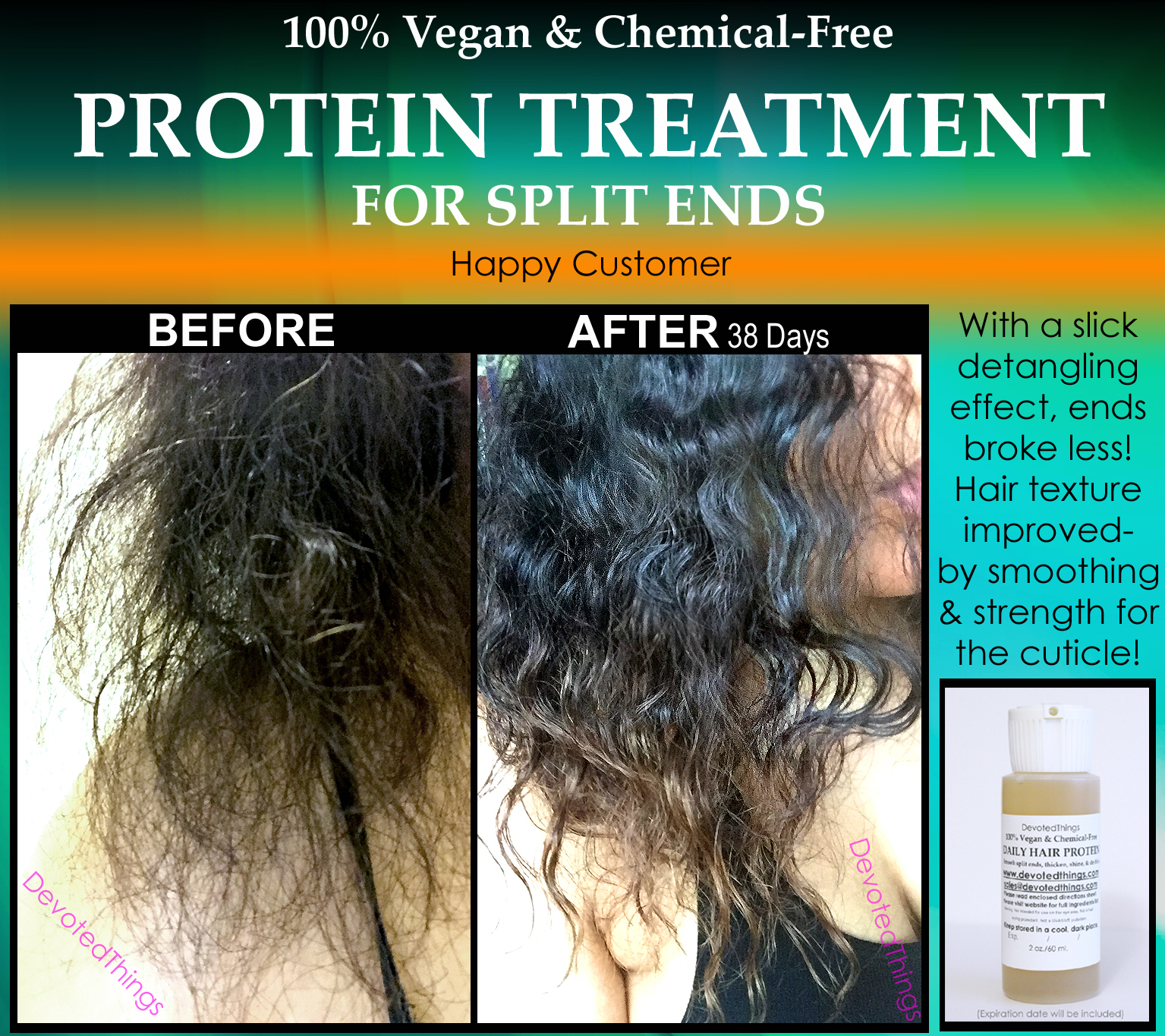 Vegan Hair Protein Treatment Natural Split Ends Repair for Women Hair Thickening | eBay Vegan Hair Protein Treatment Natural Split Ends Repair for Women Hair Thickening | eBay