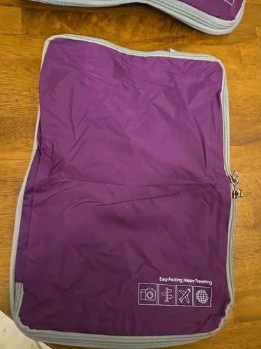 4-Piece Set Lightweight Packing System Travel Organizer Bags - Purple/gray - Picture 9 of 15