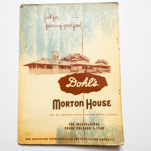Vintage Dohl's Morton House Morton Grove IL Restaurant Speisekarte