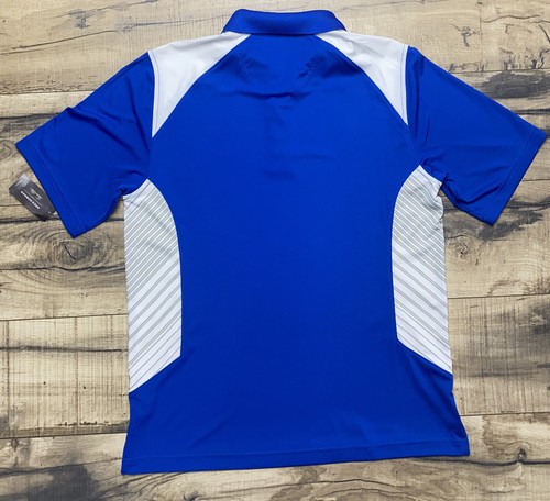 NWT Greg Norman for Tasso Elba Small Play Dry Golf Polo Viking Blue w accents . - Picture 6 of 10