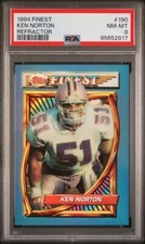 PSA 8 NM-MINT 1994 FINEST REFRACTOR KEN NORTON JR. #190 HOF COWBOYS 49ERS