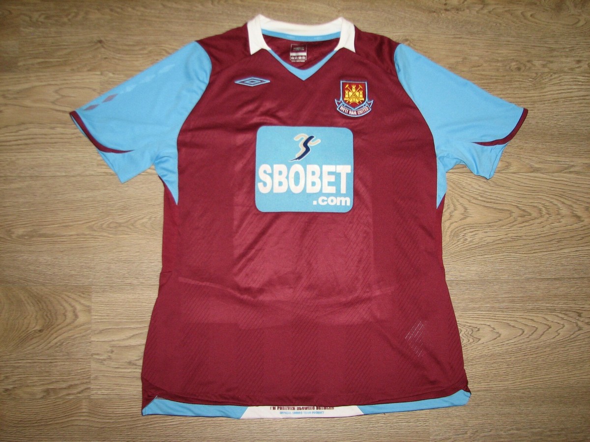 WEST HAM UNITED 2008-09 HOME SHIRT UMBRO JERSEY SIZE GB18