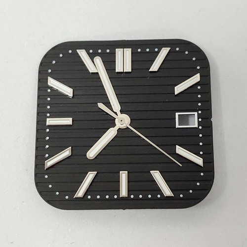 29,5 mm Square Stripe Watch Dial + Watch Hands Green Luminous for NH35/36 Movement - Bild 10 von 30