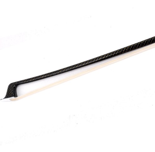 Master Braided Carbon Fiber Violin Bow 4/4 Ebony Fleur-de-Lys Golden Parts Light - Picture 13 of 14