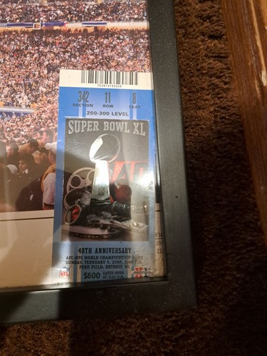 Super Bowl XL Steelers Seattle Seahawks Panoramic Framed 38 X 13 With Tix - Picture 4 of 6
