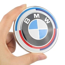 For BMW 82mm Car Front Engine Cover Badge Emblem Hood BMW 50th Anniversary Logo