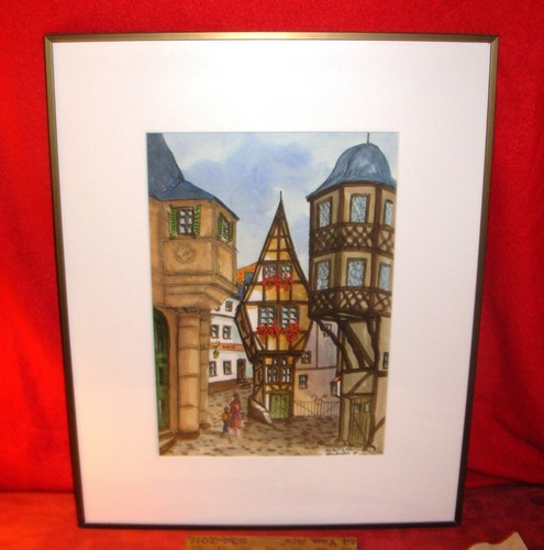 Original 1989 Rothenburg-German Watercolor-Signed By Robert Wils - Photo 11 sur 11