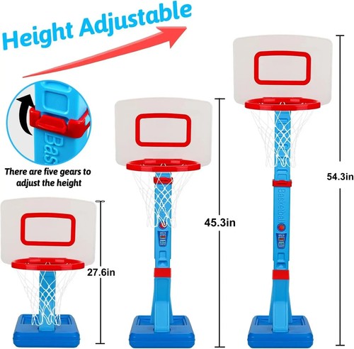 Toddler Basketball Hoop Indoor Mini Adjustable Goal with Blue 1 - Picture 6 of 7