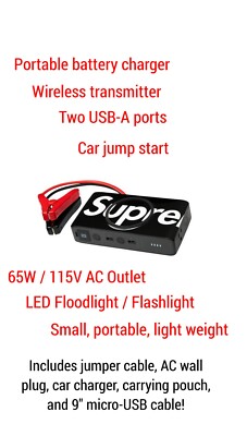 Supreme Mophie Powerstation Go Wireless Car Jump Start AC Supreme Mophie Powerstation Go Wireless Car Jump Start AC