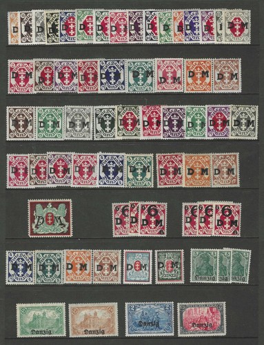 GERMANY DANZIG 1921-1922 COLLECTION OF 110 MINT HINGED & NEVER HINGED - Picture 2 of 2