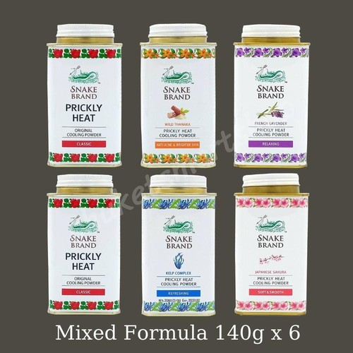 Cooling Powder for Summer Thailand Prickly Heat Snake Brand Body Rash 140g x 6 - Picture 16 of 27