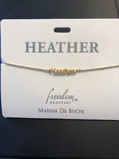  Freedom Bracelet by Marina De Buchi goldtone personalized (Heather-Katherine)