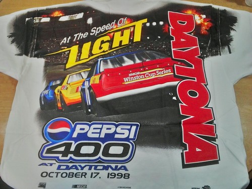Pepsi 400 'At The Speed Of Light' White T-shirt XL Daytona First Night Race - Picture 2 of 5