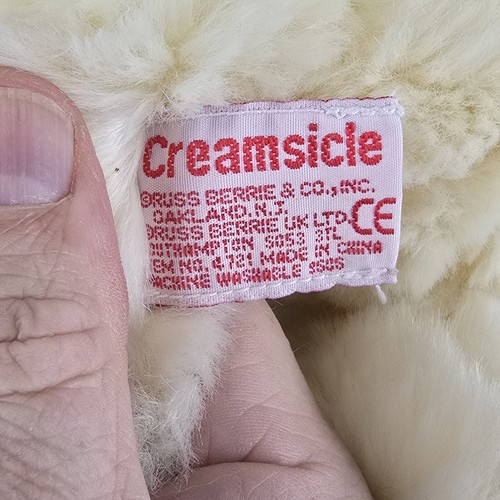 Vintage Russ Berrie Creamsicle Stuffed Polar Bear Toy 4721 White Cream 11” Soft - Picture 2 of 8