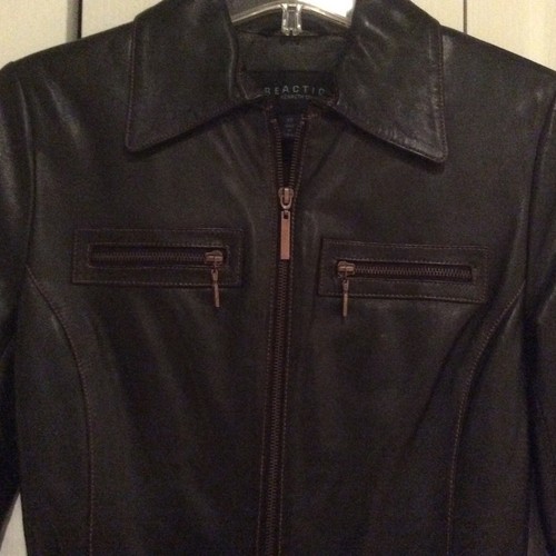 New! Kenneth Cole Reaction Genuine Leather Jacket! Women S/4 $299.00+ Must See! - Picture 5 of 6