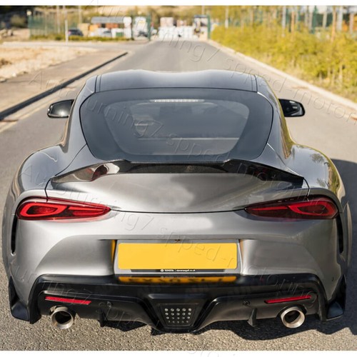 FOR 20-22 TOYOTA SUPRA A90 A91 GR REAL CARBON FIBER HIGHKICK TRUNK SPOILER WING - Picture 5 of 12