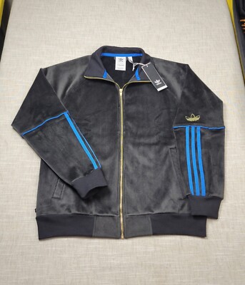 Adidas Tyshawn Jones Velour Track Jacket Small Men Black Adidas Tyshawn Jones Velour Track Jacket Small Men Black