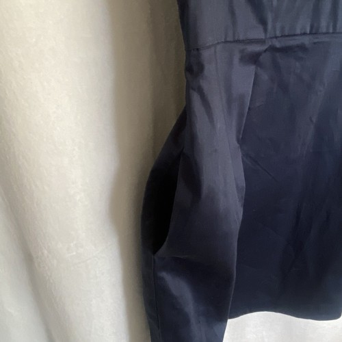 French Connection Dress Womens 12 Navy Sheath Sateen Exposed Back Zipper - Picture 7 of 15