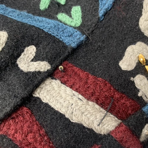 Abstrakter Mixed Media Wollmantel Damen klein verziert JA Resorts Vintage - Bild 10 von 11