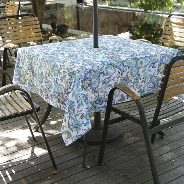 Eforcurtain Square 60inch Umbrella Outdoor Tablecloth With Zipper Paisley Fl