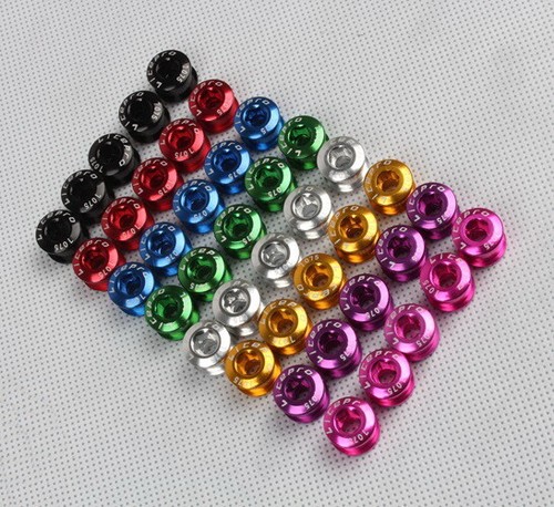 5pcs MTB Road Bike Chainring Bolts Single Double Triple Speeds Screws Aluminum - Picture 8 of 20