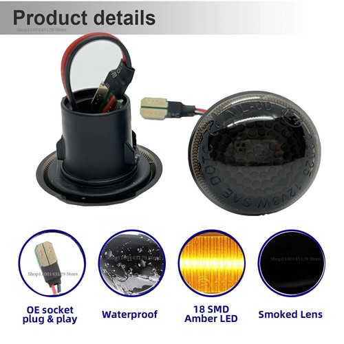 2X Smoke Amber LED Side Marker Repeater Light For 2010-2021 Ford Transit Connect - Picture 6 of 9